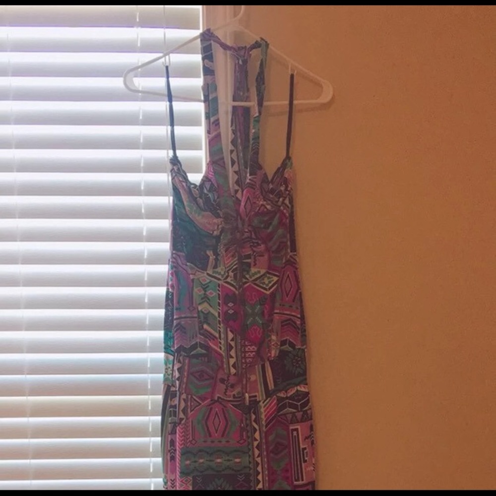 Purple Halter Neck Open Back Maxi Dress
